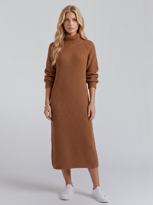 Kara Knit Midi Dress - Caramel