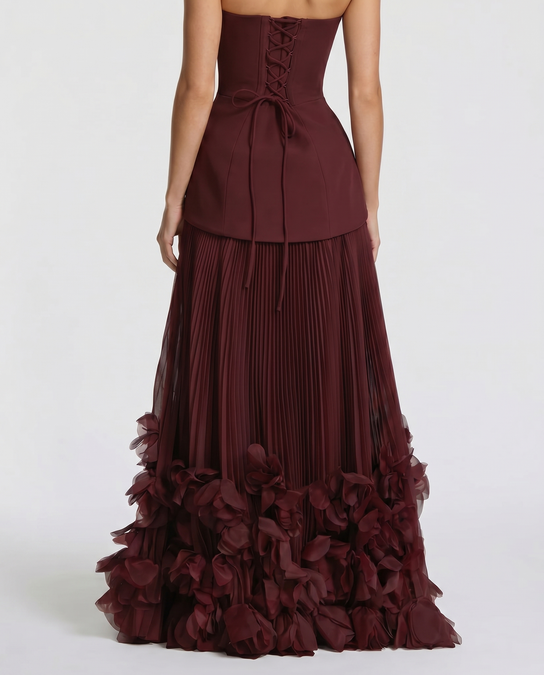 Katy Rosette Maxi Dress - Burgundy