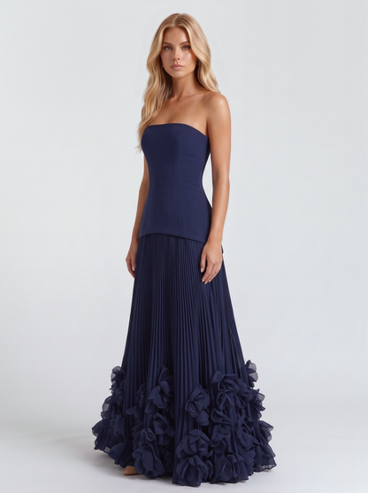 Katy Rosette Maxi Dress - Navy