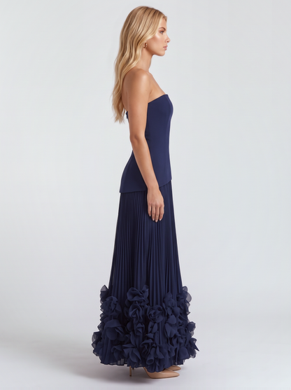Katy Rosette Maxi Dress - Navy