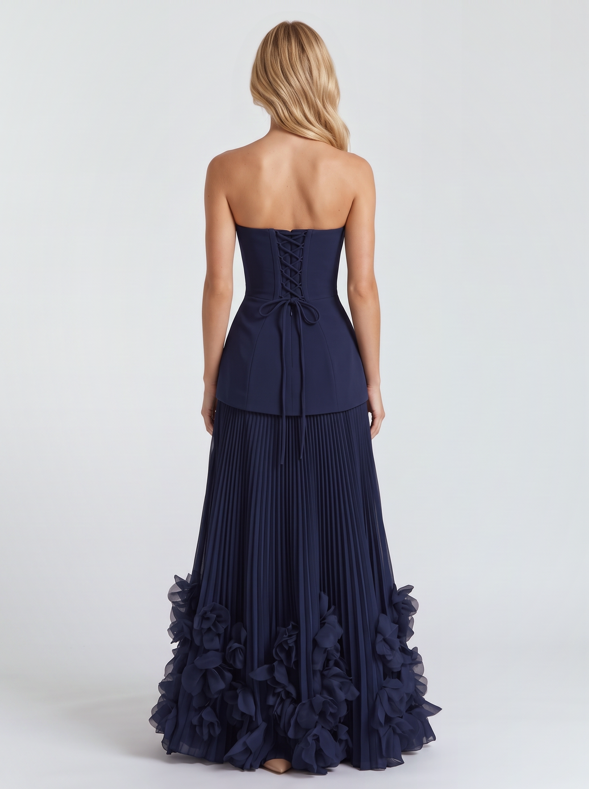 Katy Rosette Maxi Dress - Navy