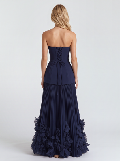 Katy Rosette Maxi Dress - Navy