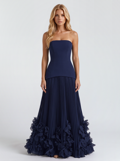 Katy Rosette Maxi Dress - Navy