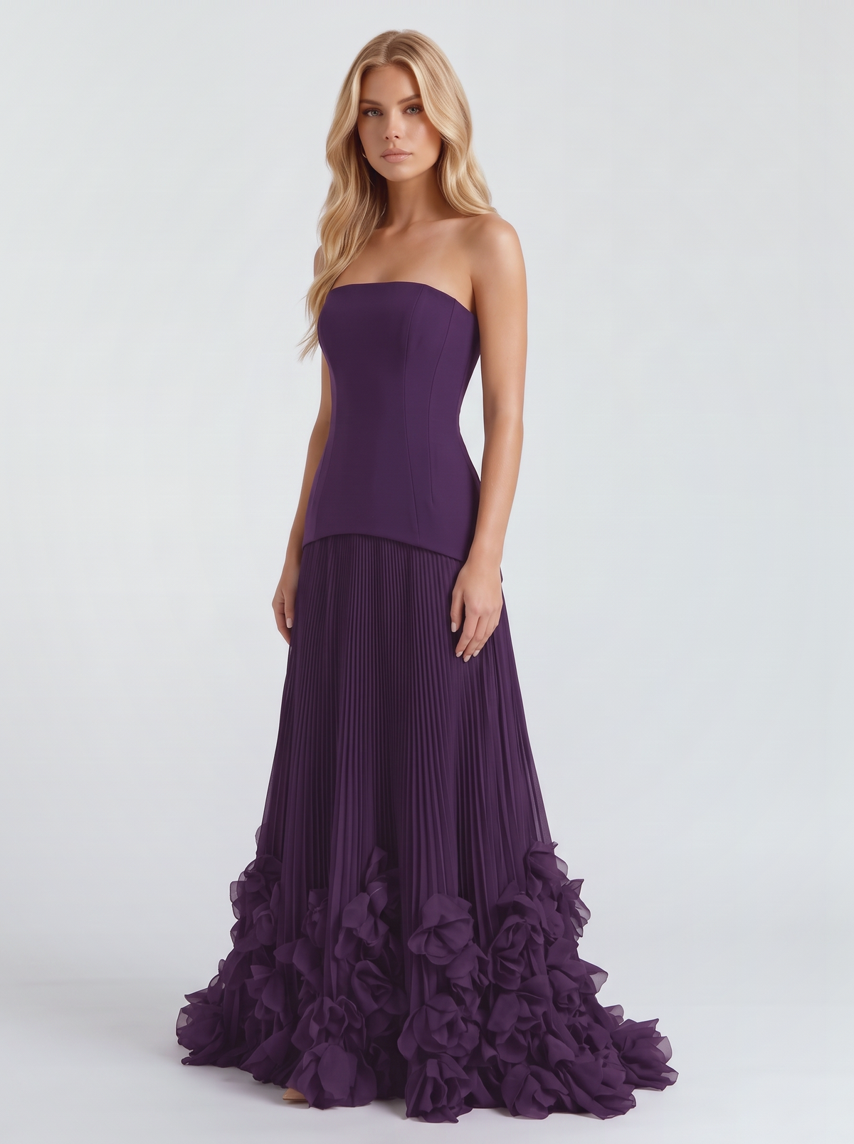 Katy Rosette Maxi Dress - Purple