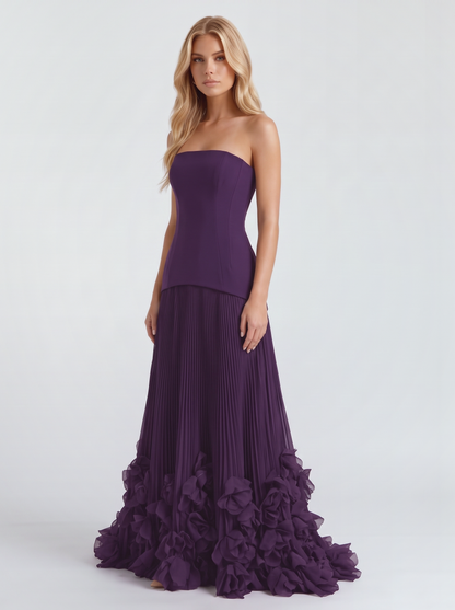 Katy Rosette Maxi Dress - Purple