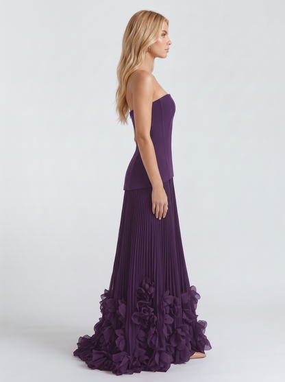 Katy Rosette Maxi Dress - Purple
