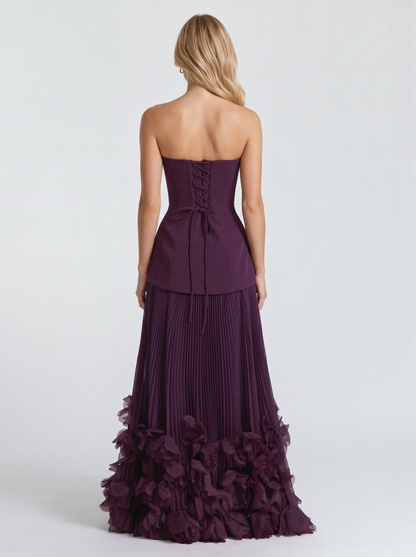 Katy Rosette Maxi Dress - Purple