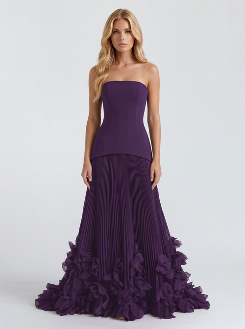 Katy Rosette Maxi Dress - Purple