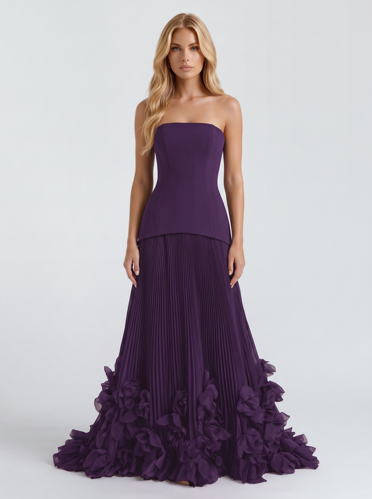 Katy Rosette Maxi Dress - Purple