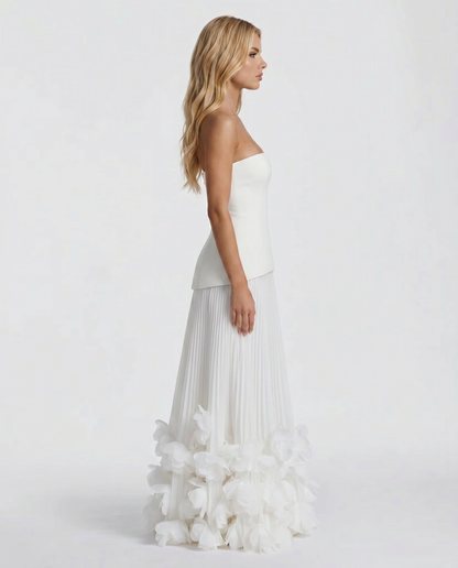 Katy Rosette Maxi Dress - White