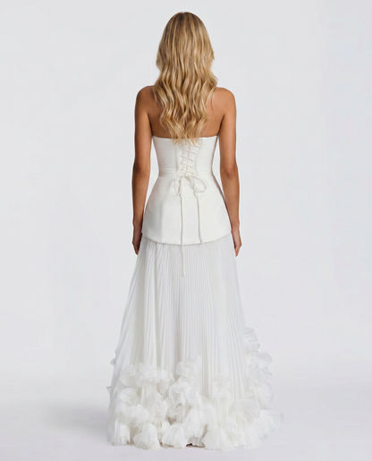 Katy Rosette Maxi Dress - White