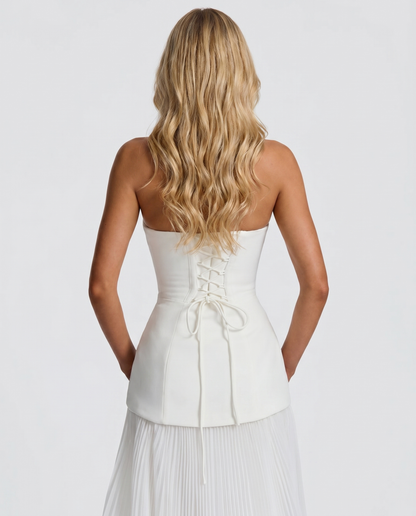 Katy Rosette Maxi Dress - White