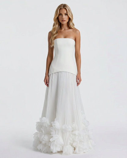 Katy Rosette Maxi Dress - White
