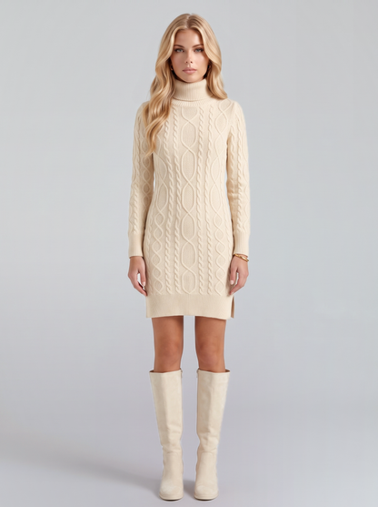 Laurel Cable Mini Dress - Beige