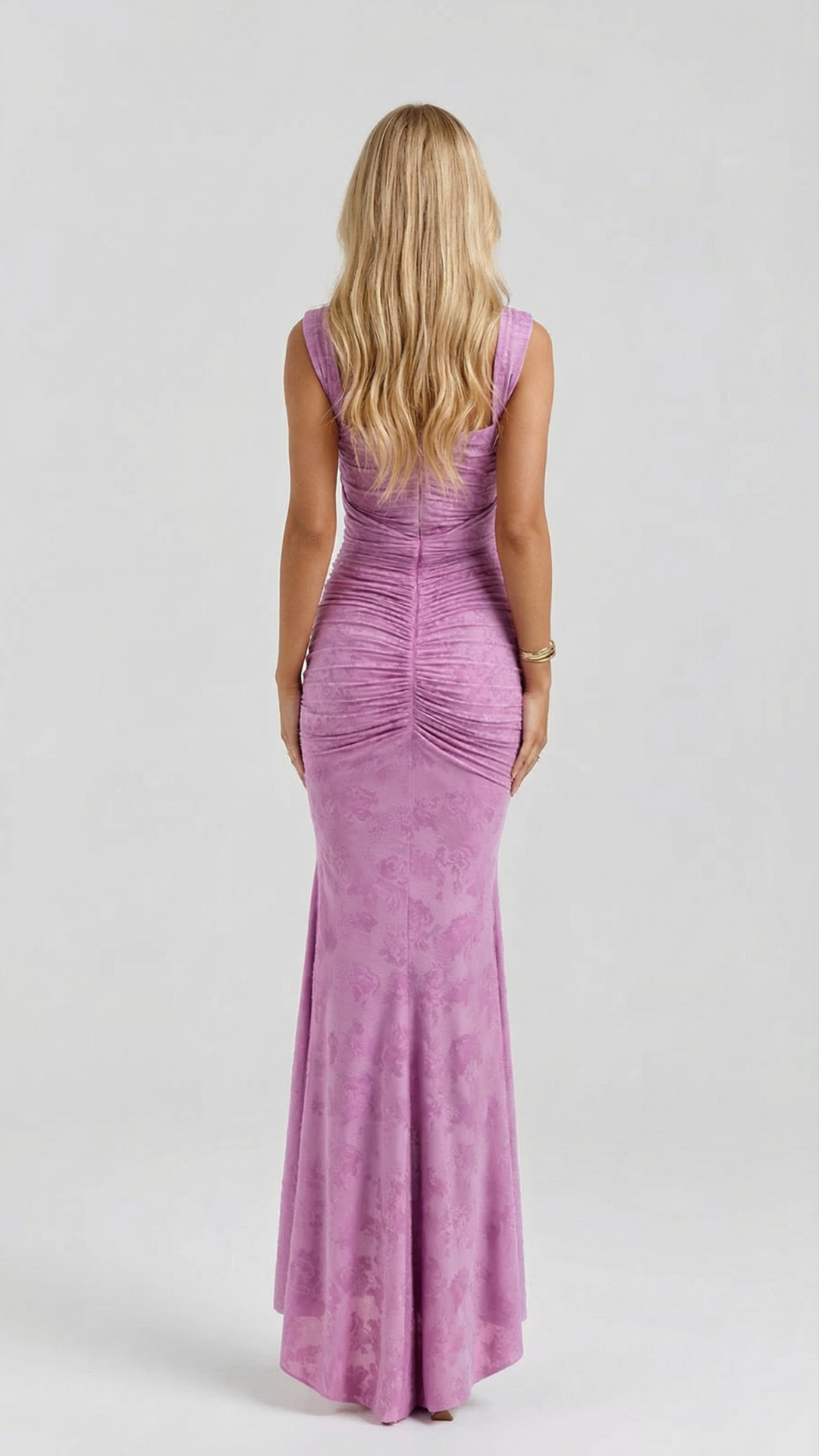 purple corset midi dress 'Santana' Violet Satin Strapless Corset Midi Dress