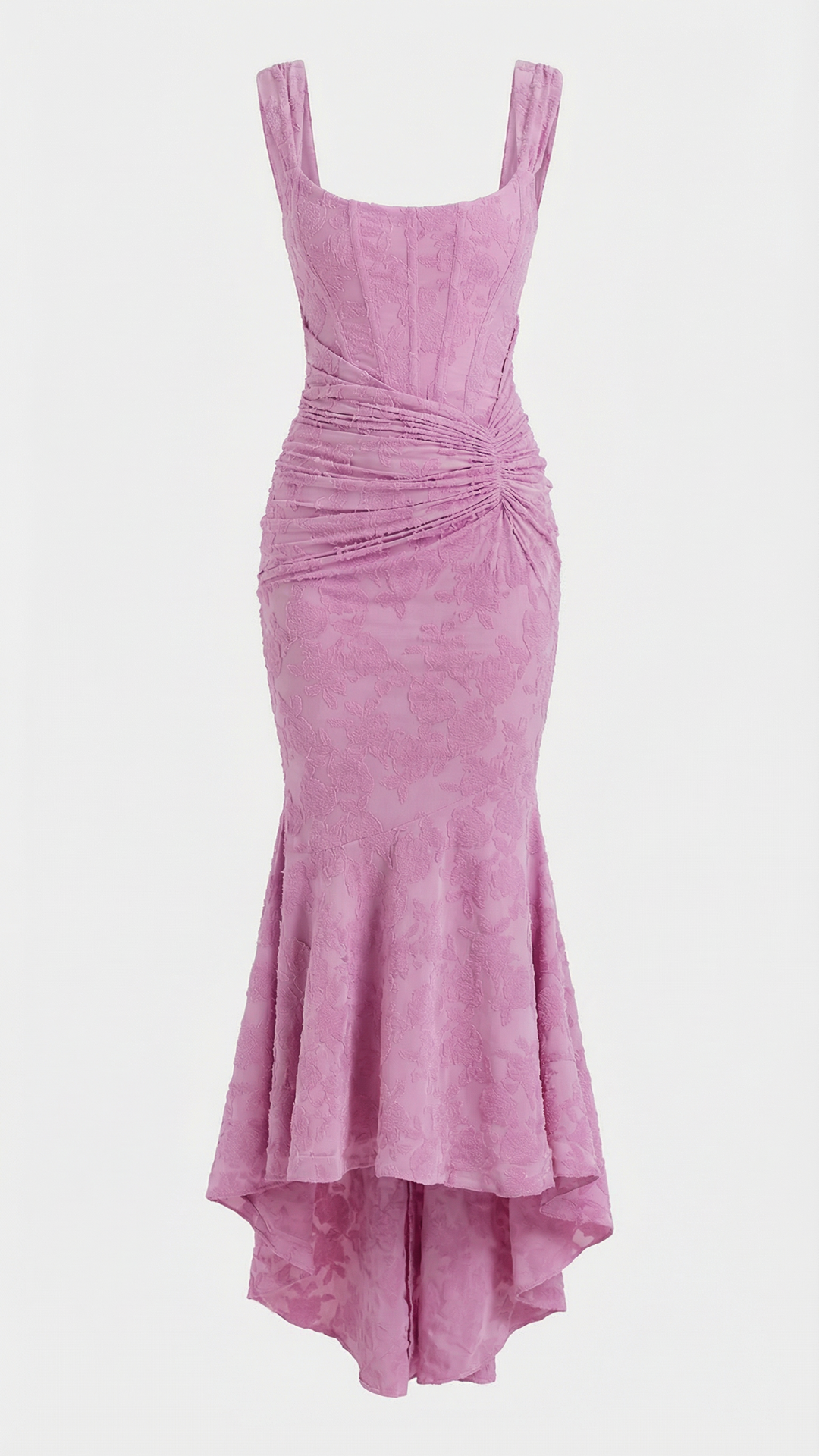 purple corset midi dress Purple Midi Dress With Corset And V-Neck by BLUZAT