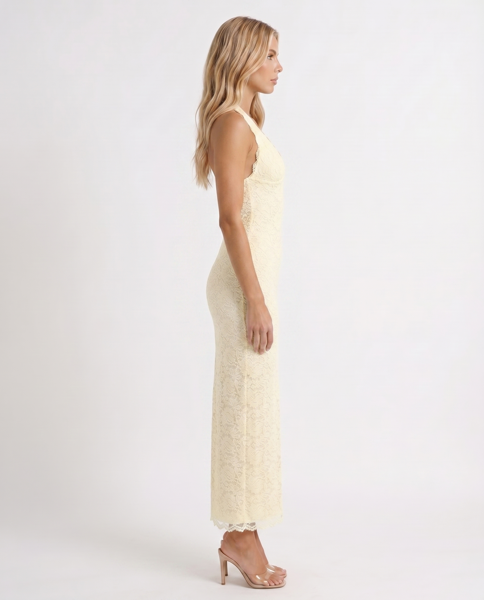 Liliana Scallop Maxi Dress - Lemon