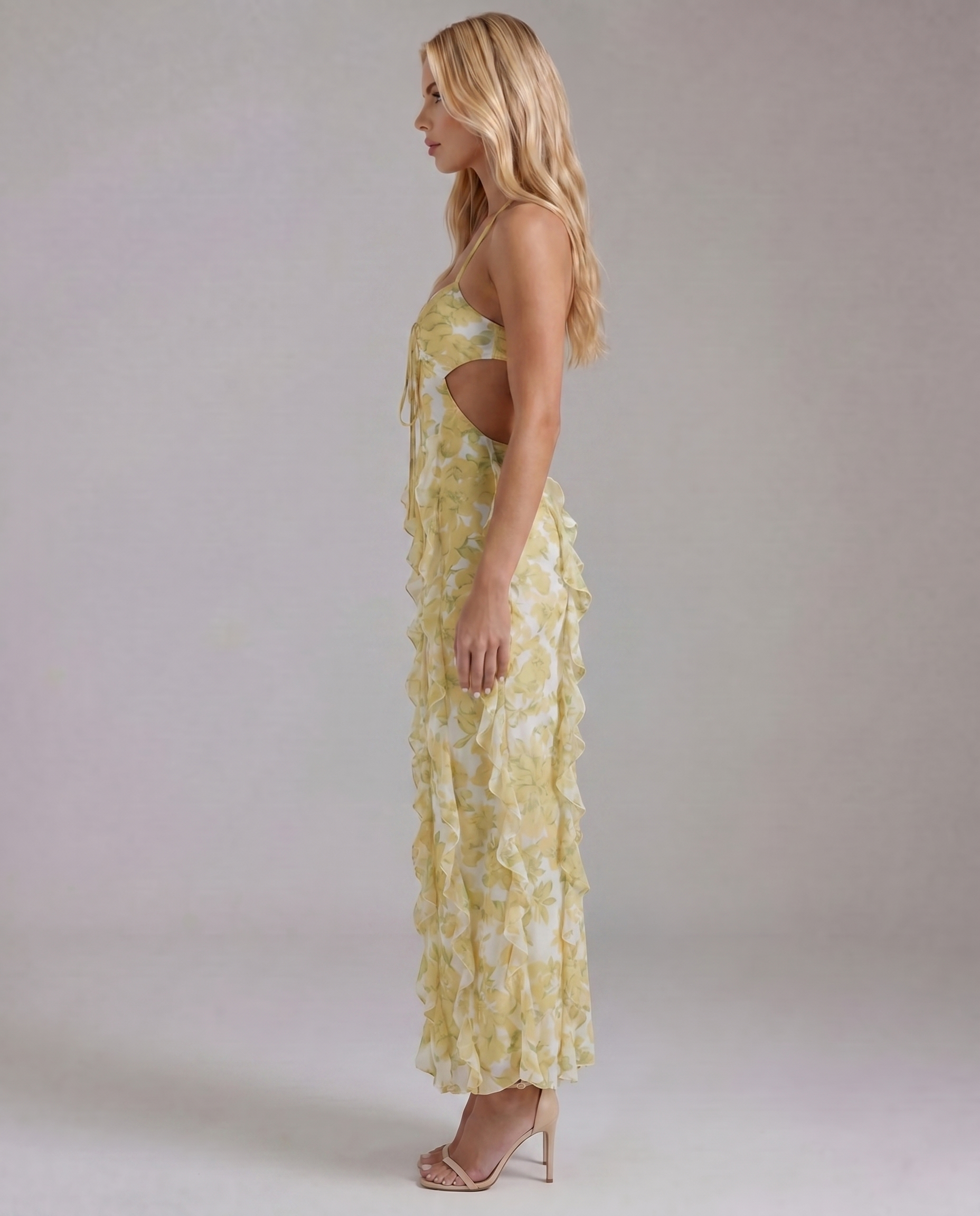 Lola Ruffle Maxi Sundress - Yellow
