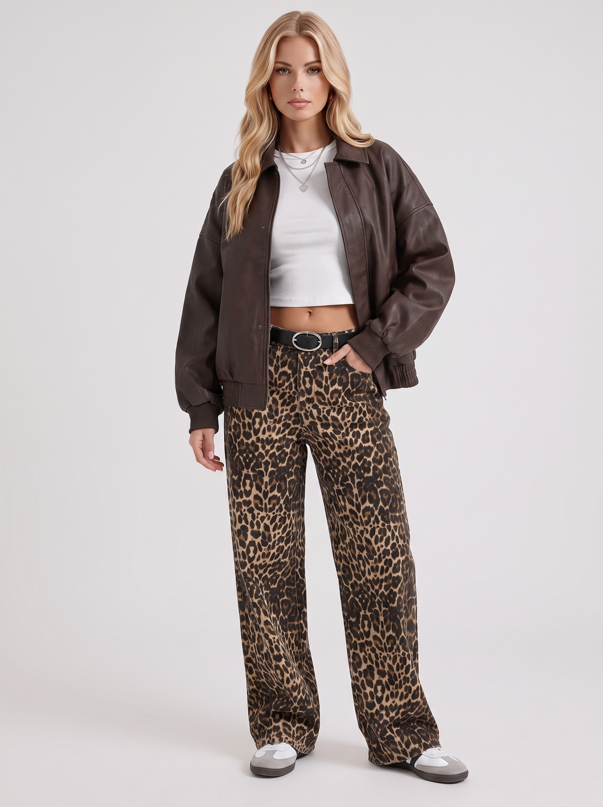 Marguerite Collared Bomber - Brown