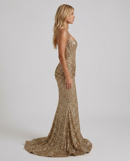 Mari Mermaid Maxi Dress - Gold