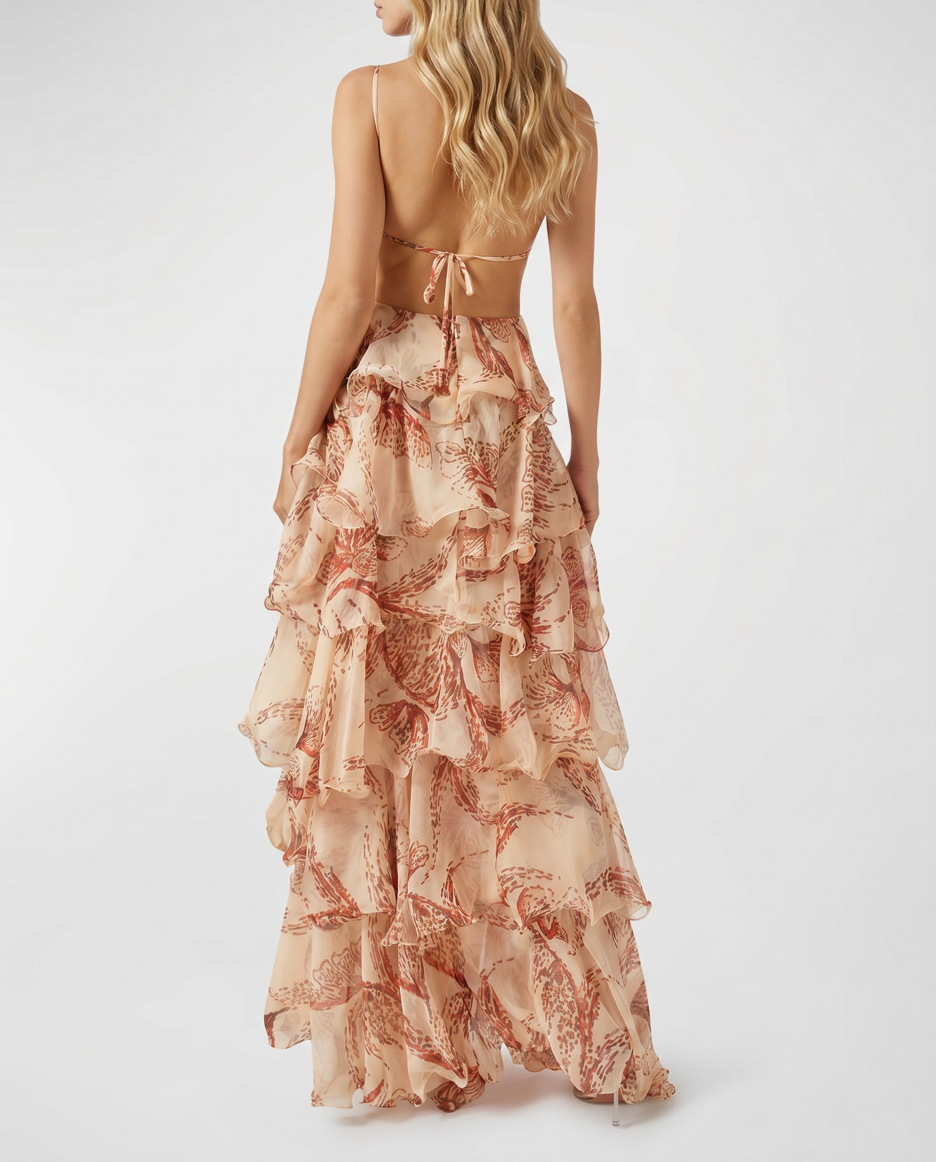 Marielle Butterfly Maxi Dress - Brown