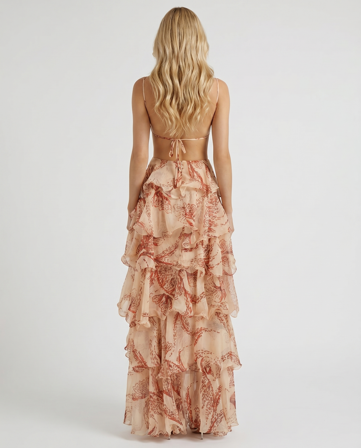 Marielle Butterfly Maxi Dress - Brown
