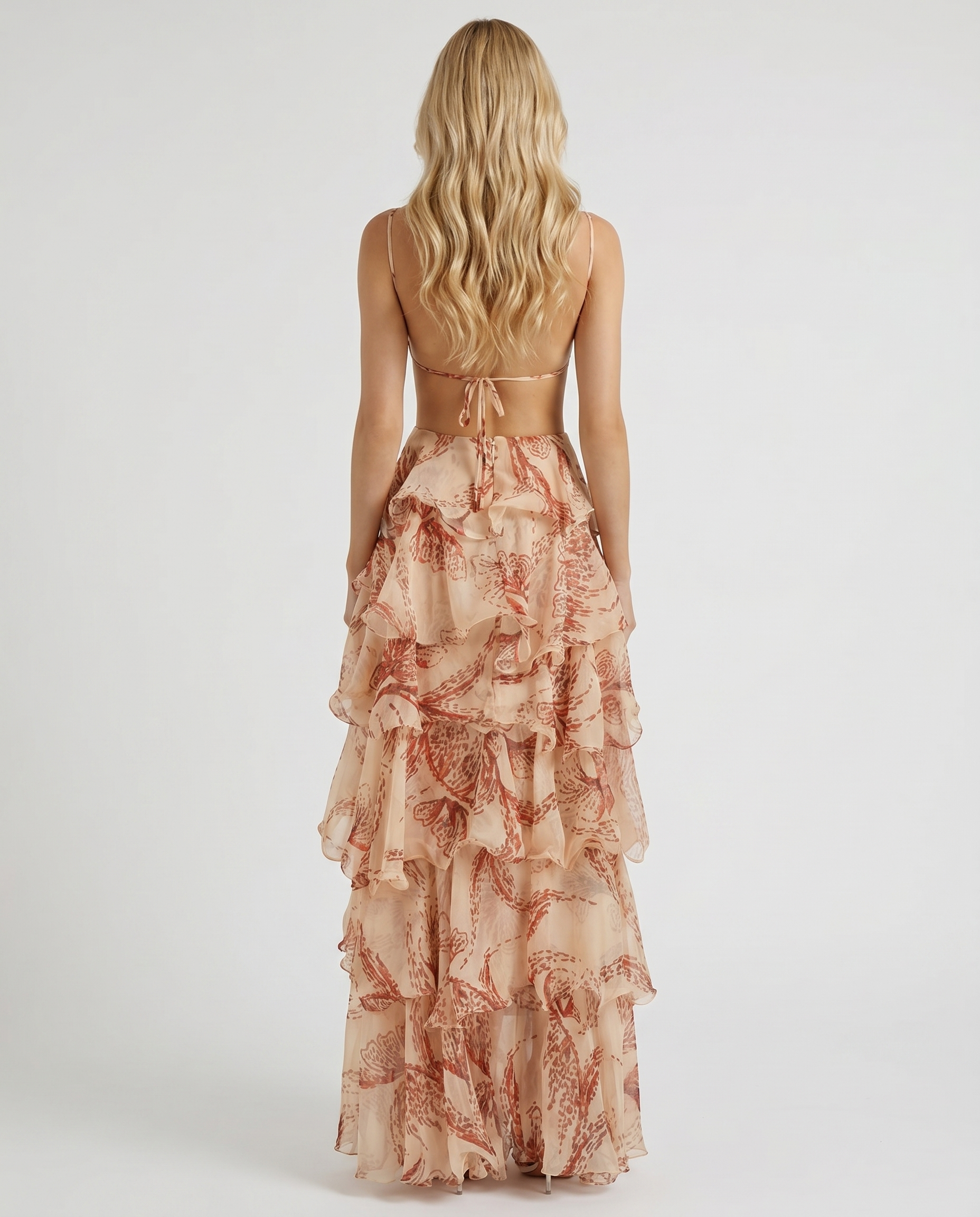 Marielle Butterfly Maxi Dress - Brown