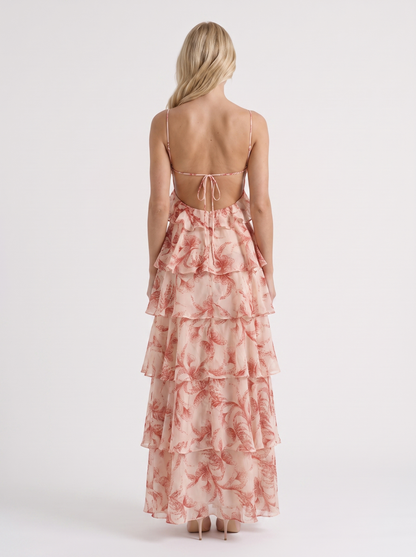 Marielle Butterfly Maxi Dress - Brown