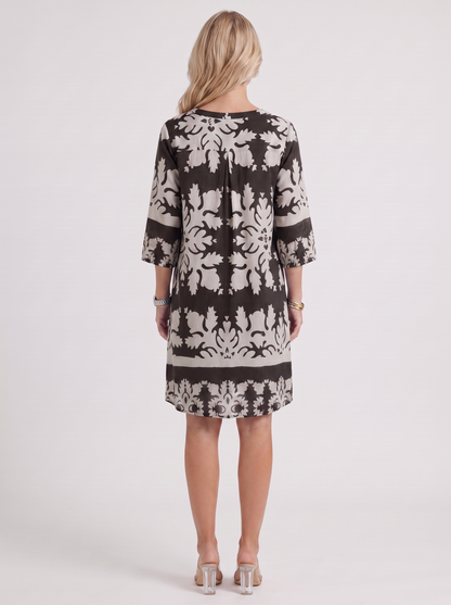 Women black floral midi dress with v neckline and floral print