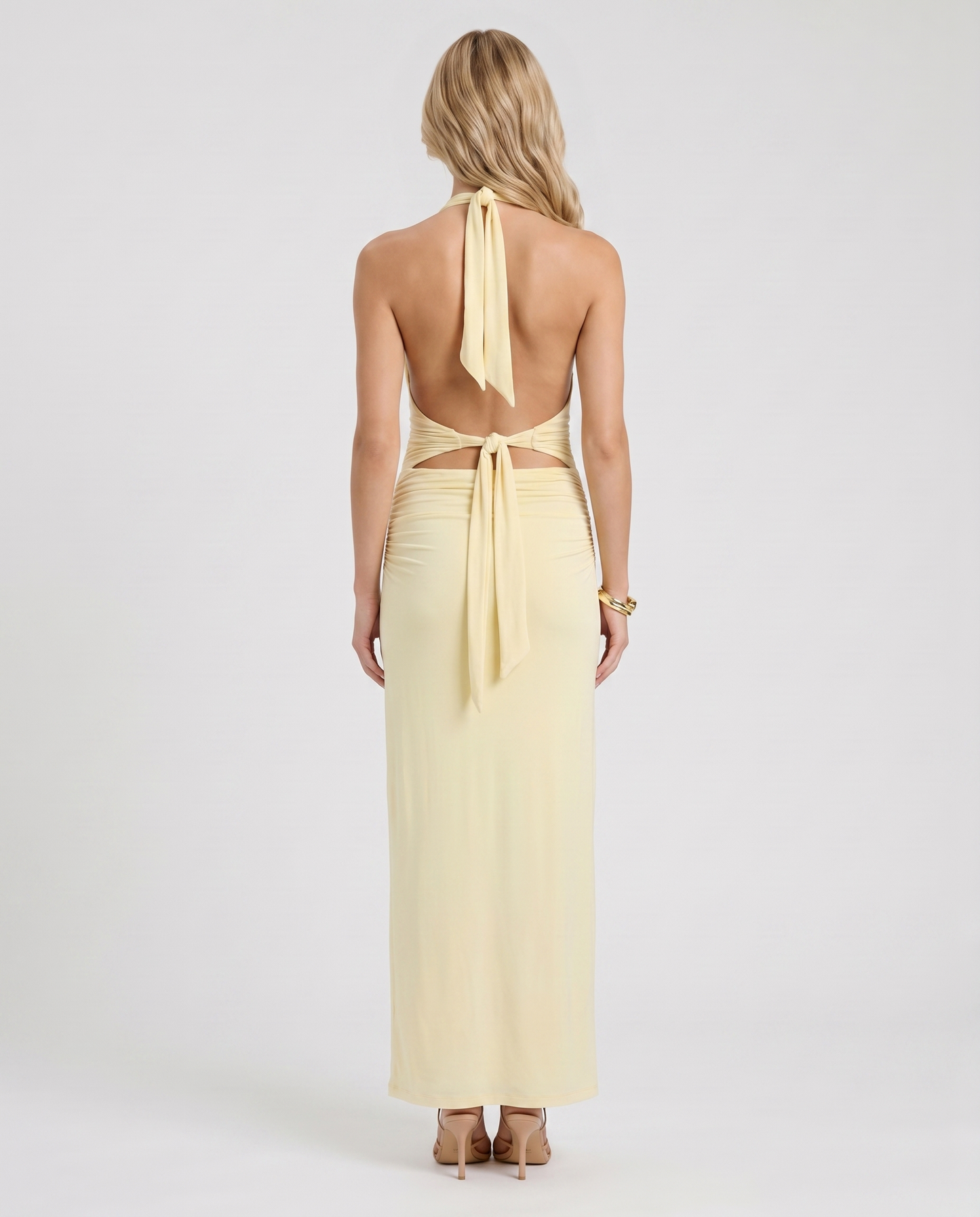 Megan Plunge Maxi Dress - Butter Yellow