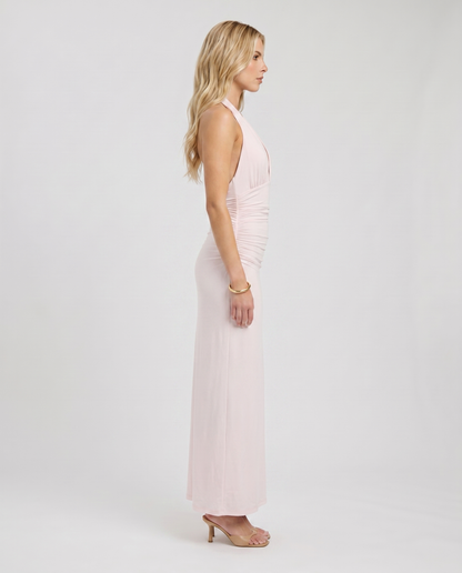 Megan Plunge Maxi Dress - Pink