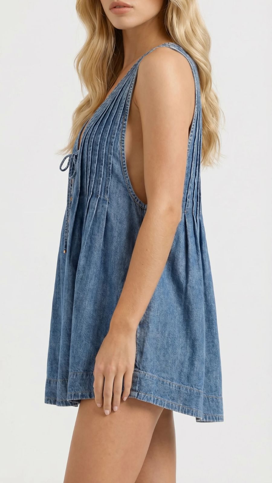 Mia Denim Tie Mini Dress