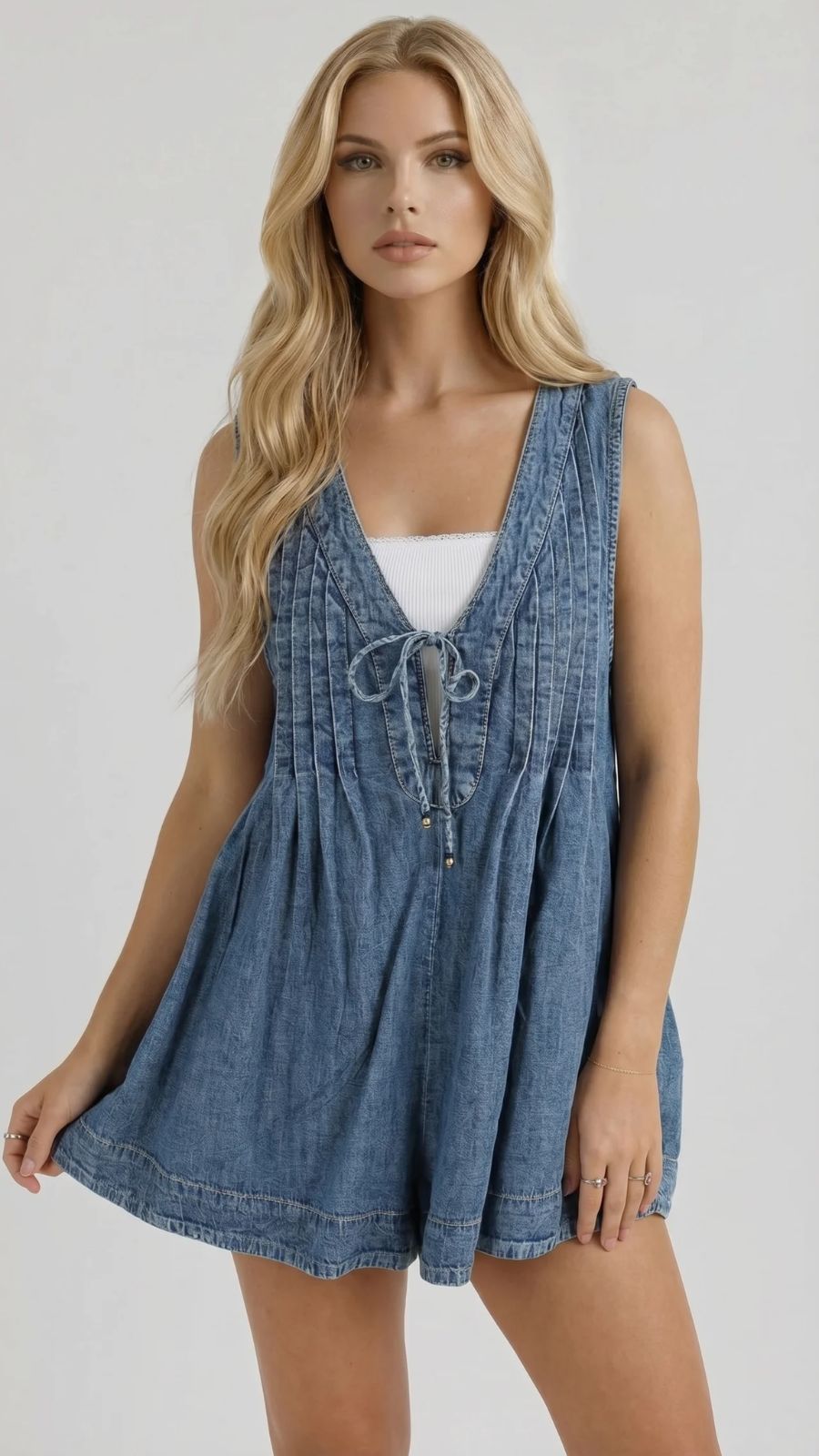 Mia Denim Tie Mini Dress