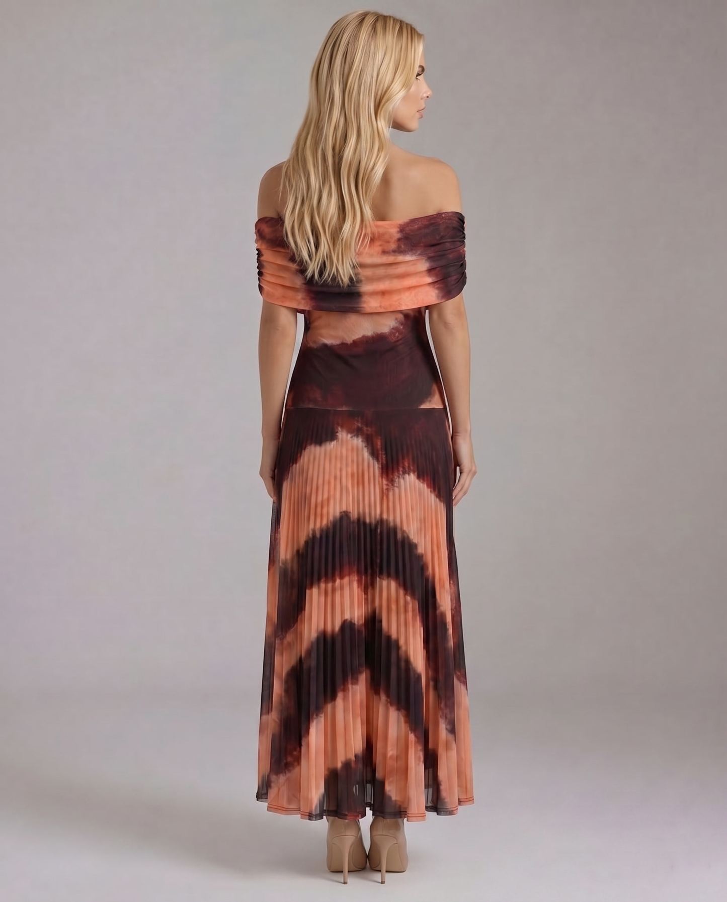 Milena Draped Maxi Dress - Brown