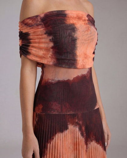 Milena Draped Maxi Dress - Brown