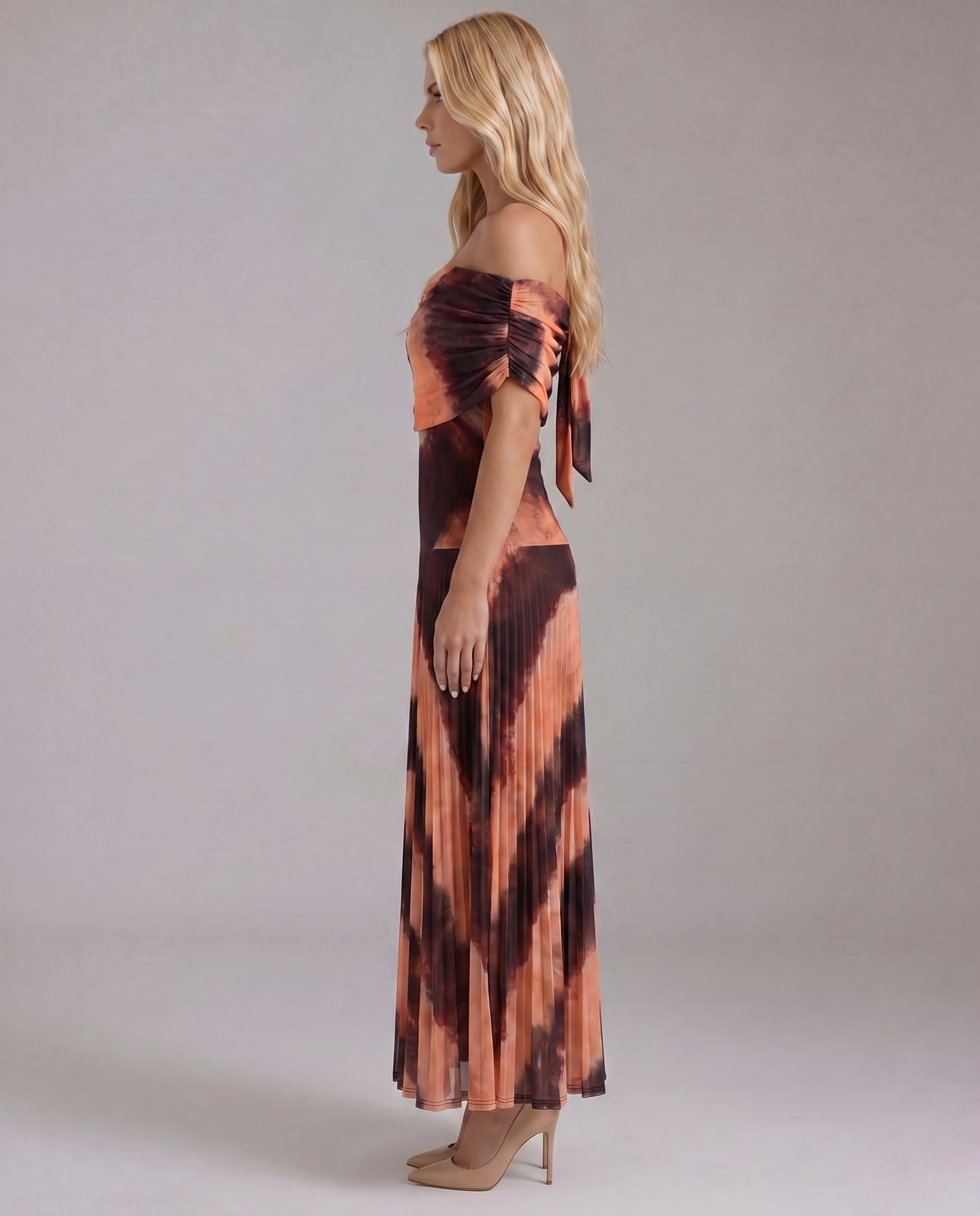 Milena Draped Maxi Dress - Brown