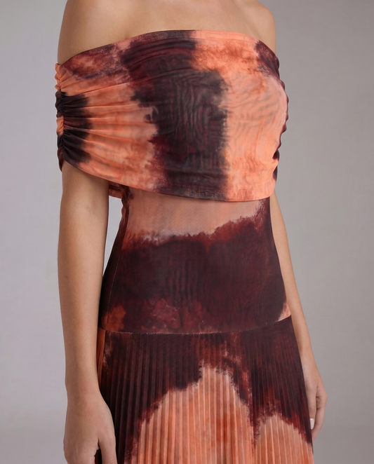 Milena Draped Maxi Dress - Brown