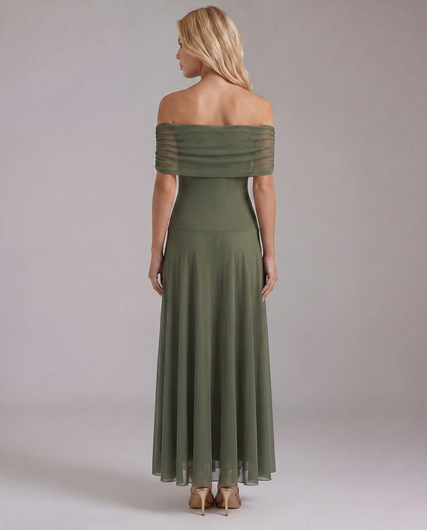 Milena Draped Maxi Dress - Green