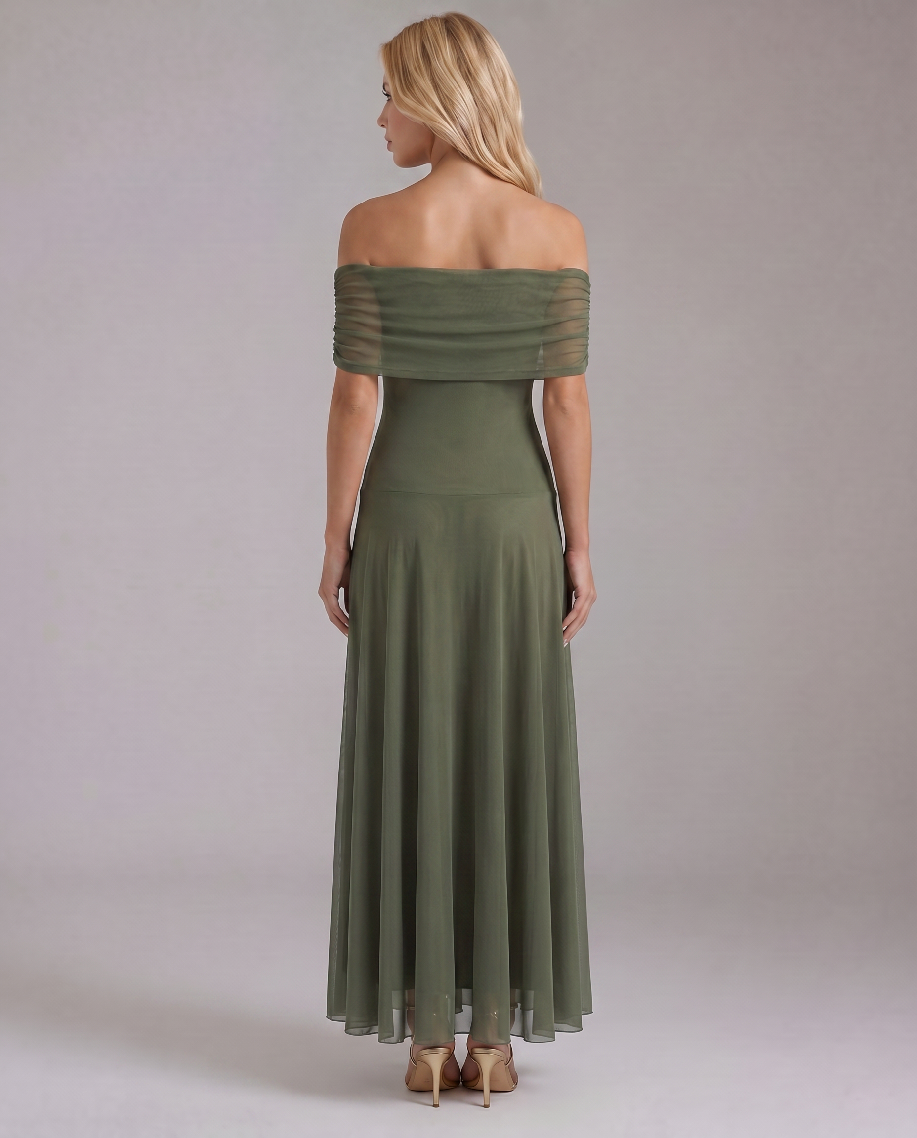 Milena Draped Maxi Dress - Green