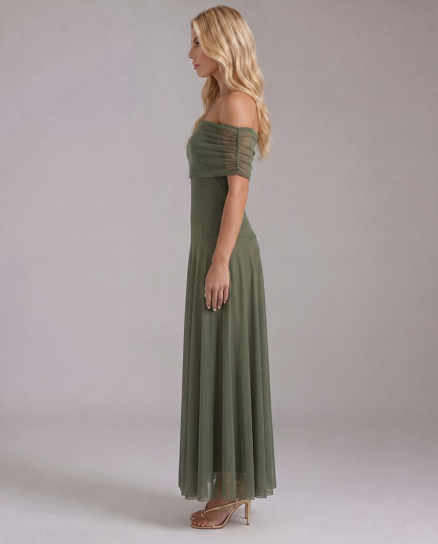 Milena Draped Maxi Dress - Green