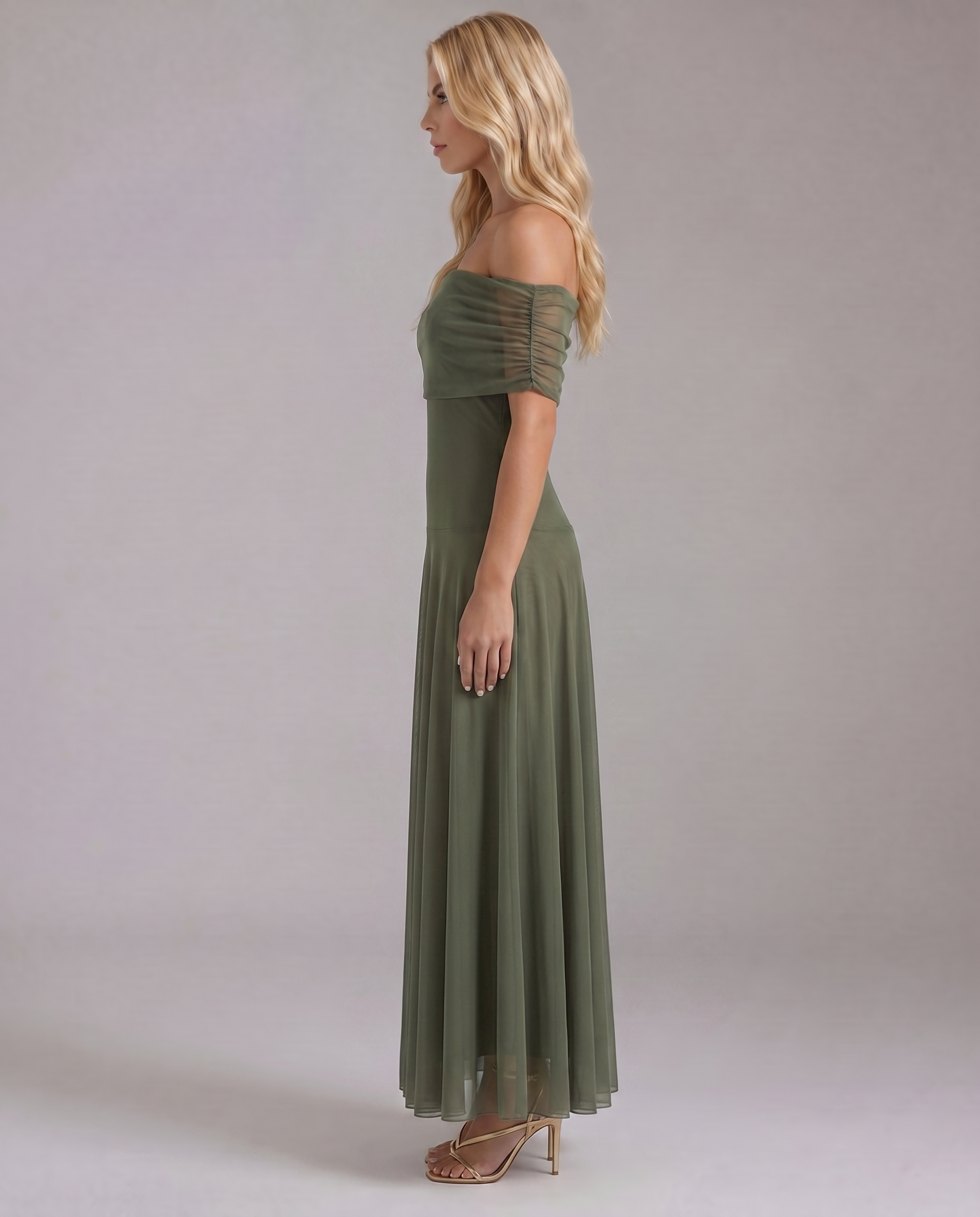 Milena Draped Maxi Dress - Green