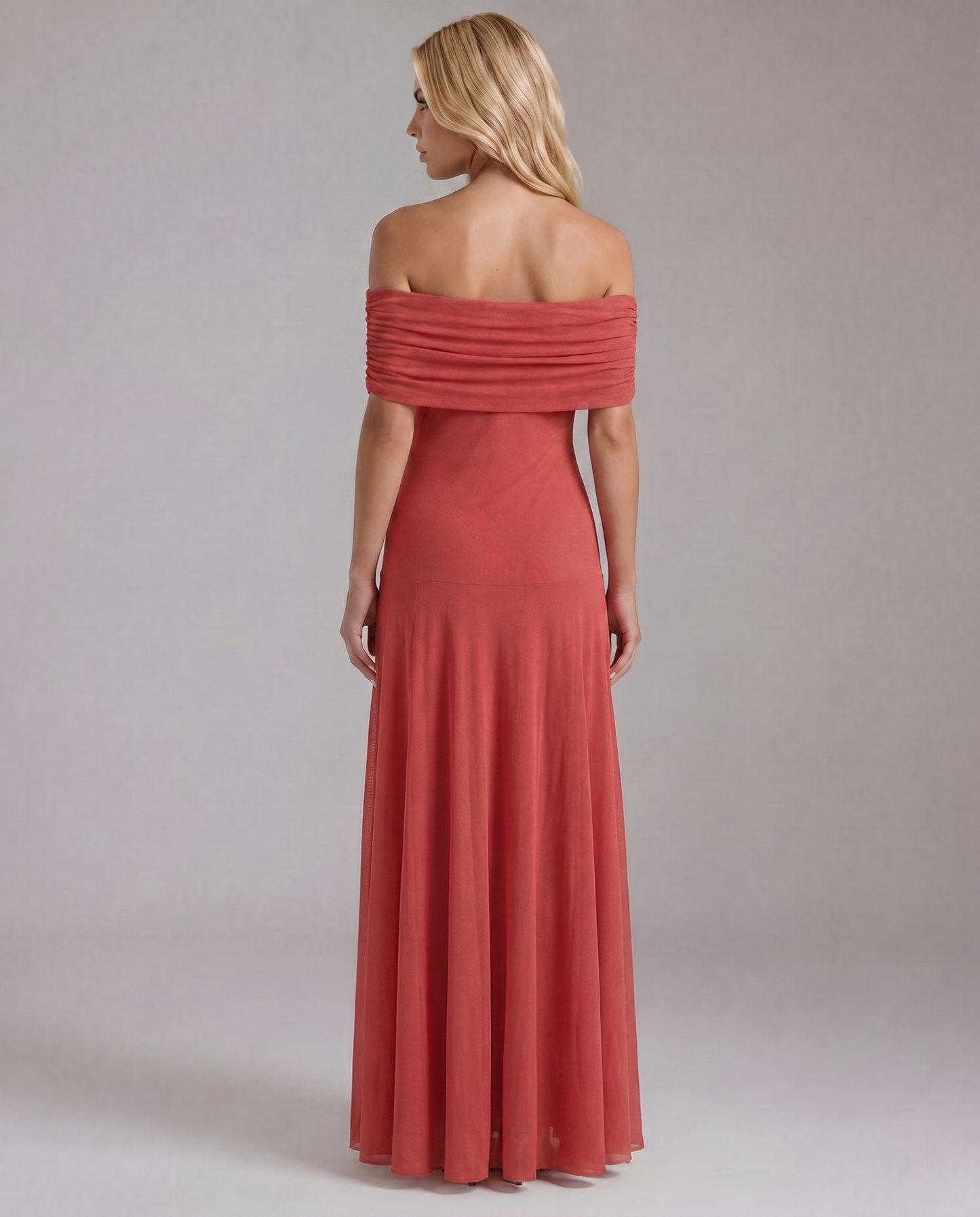 Milena Draped Maxi Dress - Red