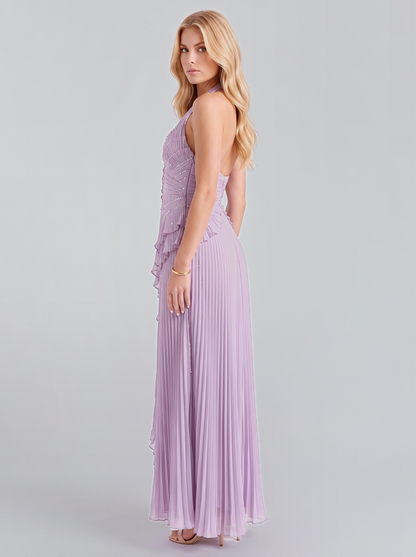 Mireille Pleated Maxi Dress - Lilac