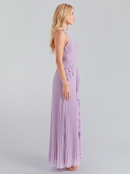 Mireille Pleated Maxi Dress - Lilac