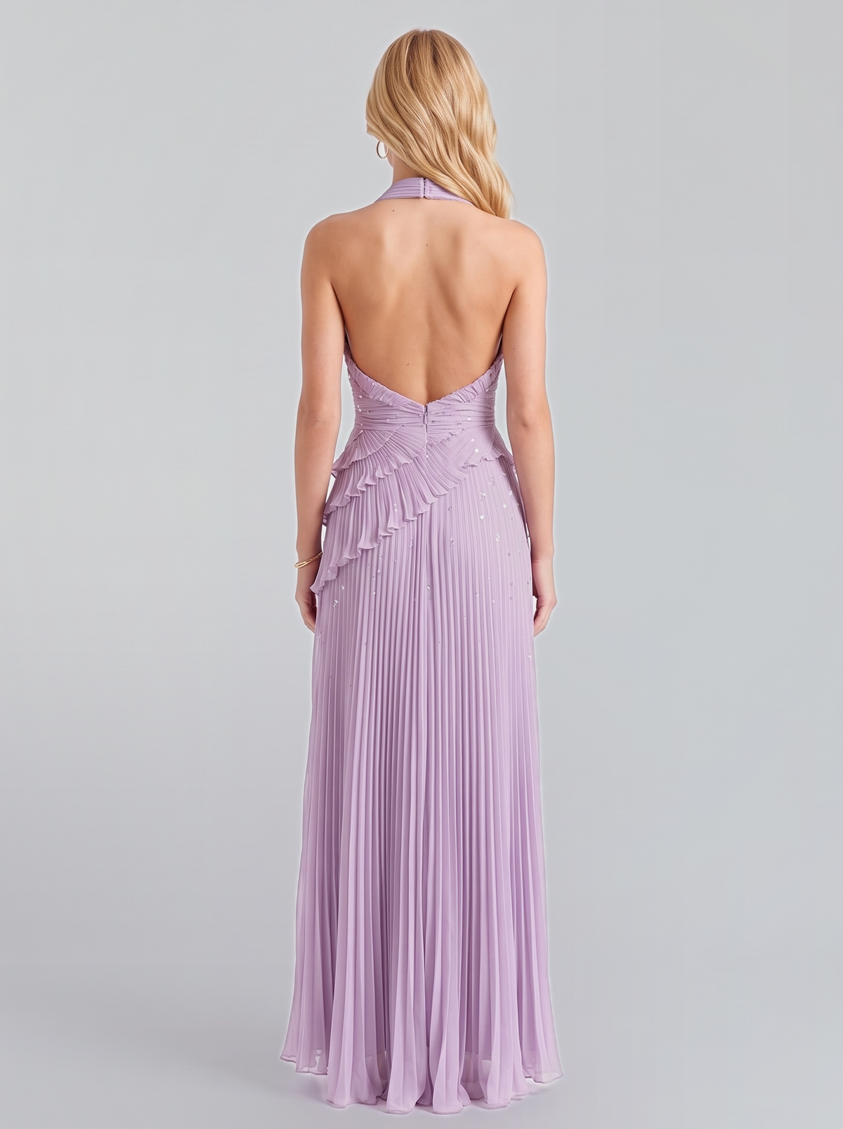 Mireille Pleated Maxi Dress - Lilac