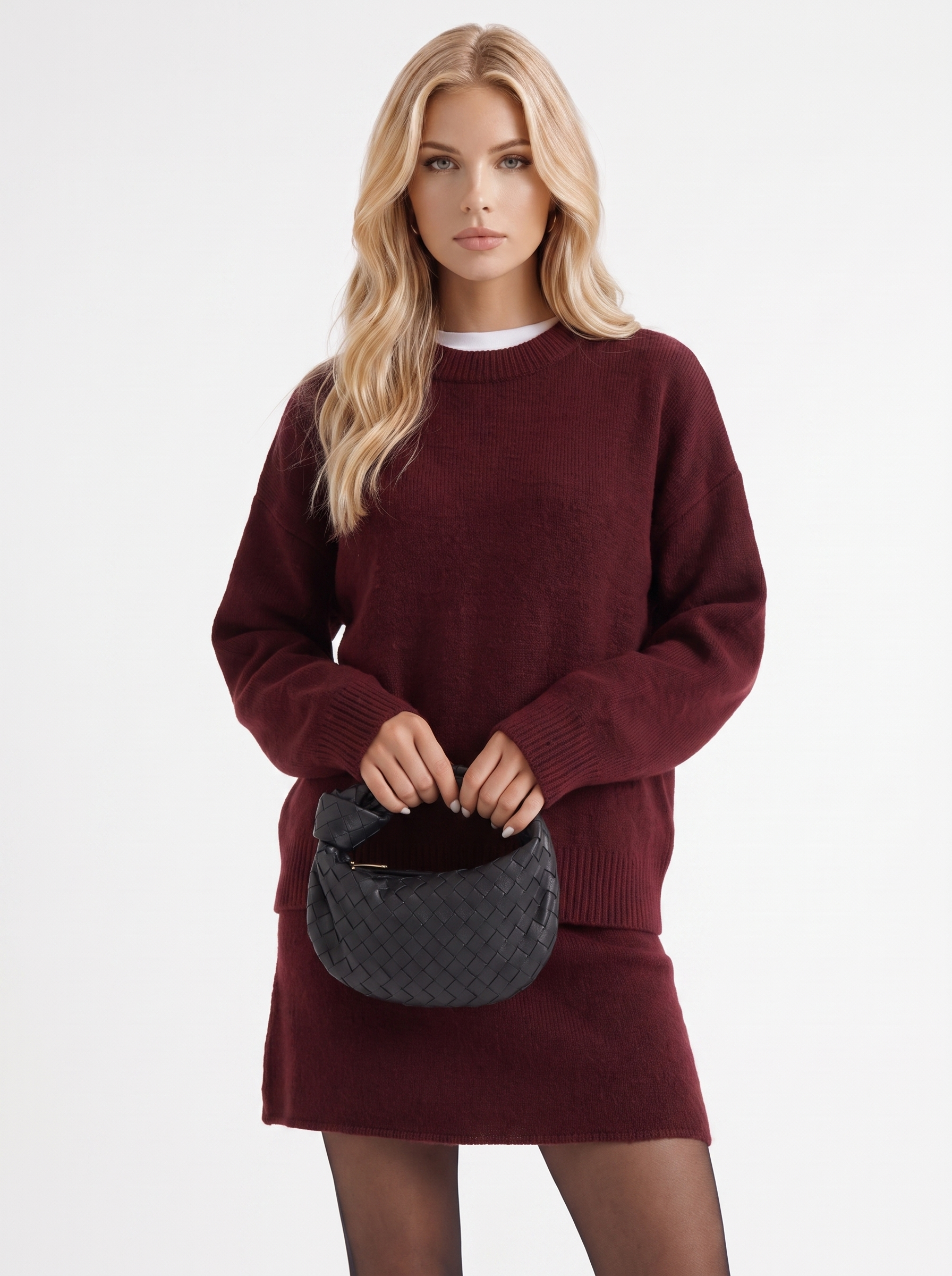 Nicolette Skirt Set - Burgundy