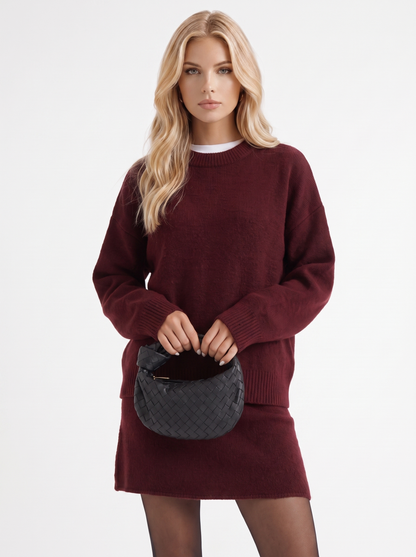 Nicolette Skirt Set - Burgundy