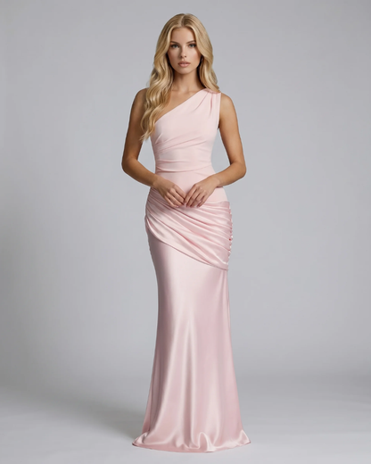 Noelle Draped Maxi Dress - Pink