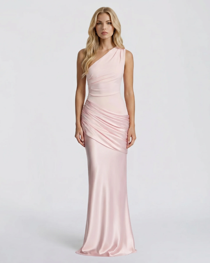 Noelle Draped Maxi Dress - Pink
