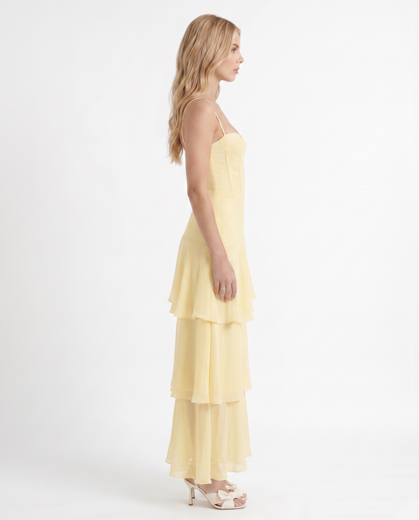 Odette Tiered Maxi Dress - Yellow